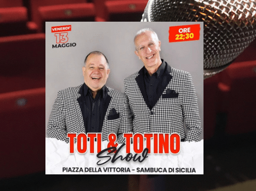 Immagine articolo: Sambuca di Sicilia, questa sera il duo comico Toti e Totino si esibirà in piazza della Vittoria