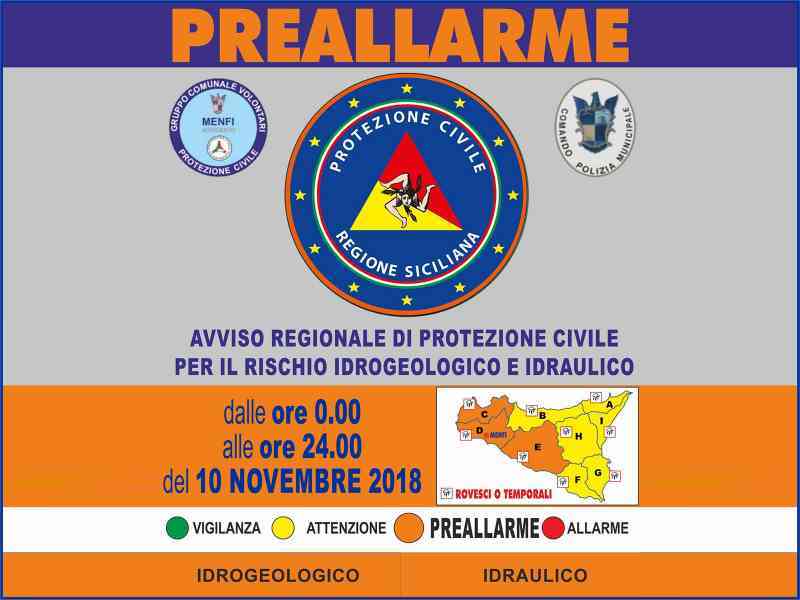 Immagine articolo: Meteo. Allerta arancione per tutto il 10 novembre, forti rovesci e raffiche di vento
