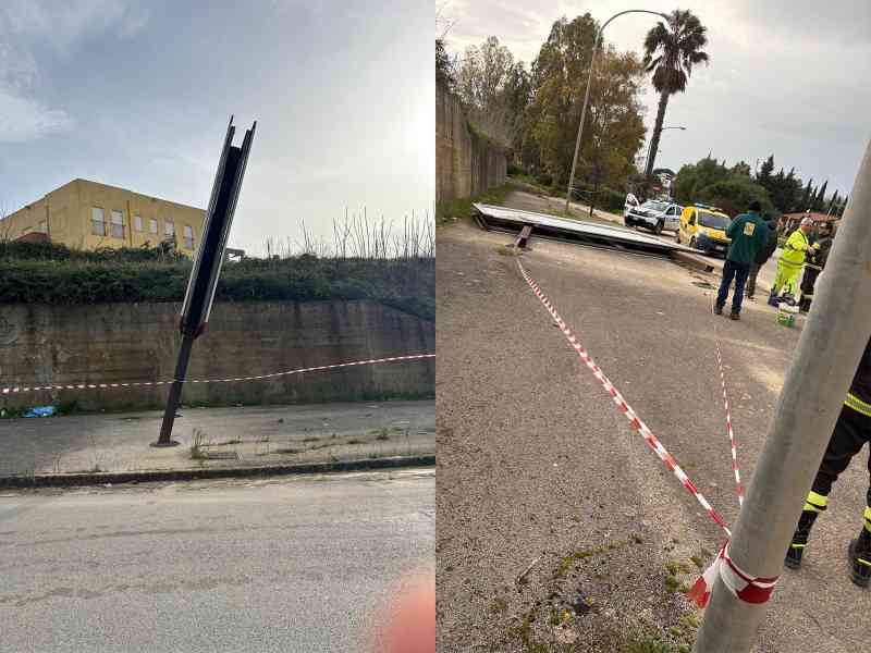 Immagine articolo: Santa Margherita: vento abbatte albero e un pannello pubblicitario