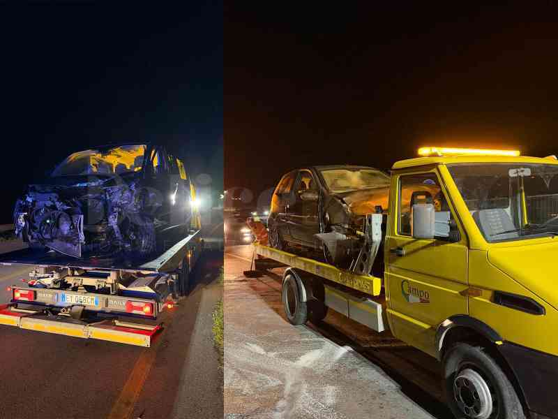 I mezzi di soccorso dell'auto carrozzeria Campo in azione