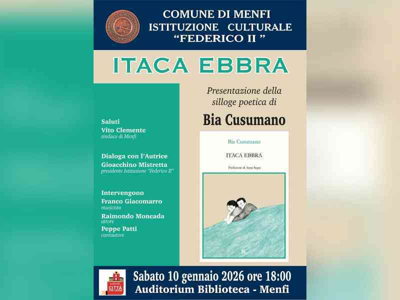 Immagine articolo: Menfi. Oggi, alle 18, la presentazione di “Itaca Ebbra”, di Bia Cusumano